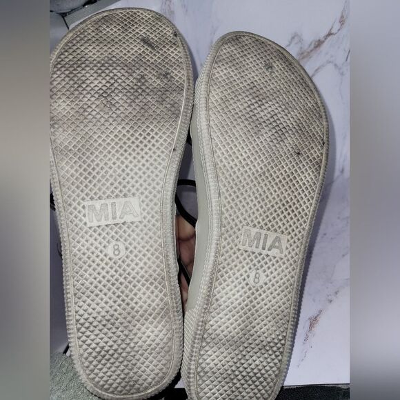 MIA Platform Slide Sandals Clear Plastic SlipOn Leather Molded Innersole Size 8 - Picture 7 of 8